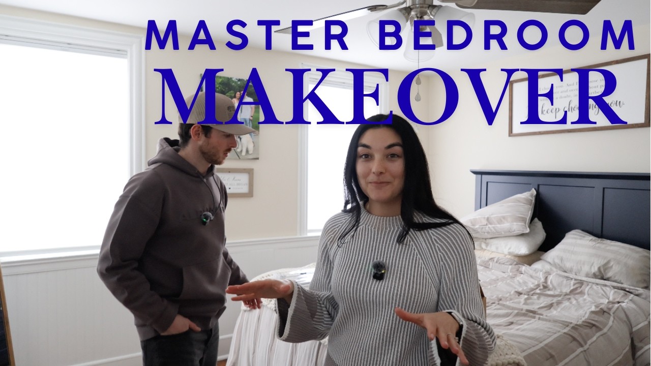 Master Bedroom Makeover | Blackout Curtains + Peel and Stick Fireplace Reveal