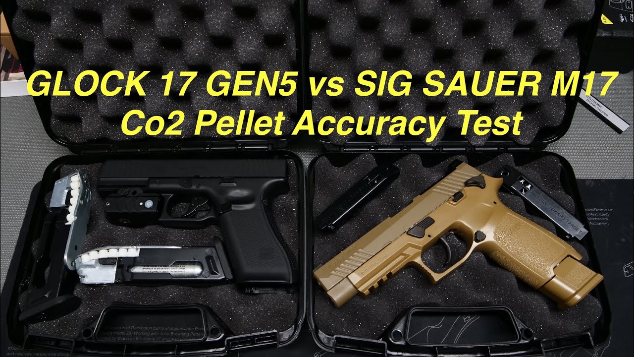 Glock 17 Gen 5 vs Sig Sauer M17 Co2 Pellet Accuracy Test