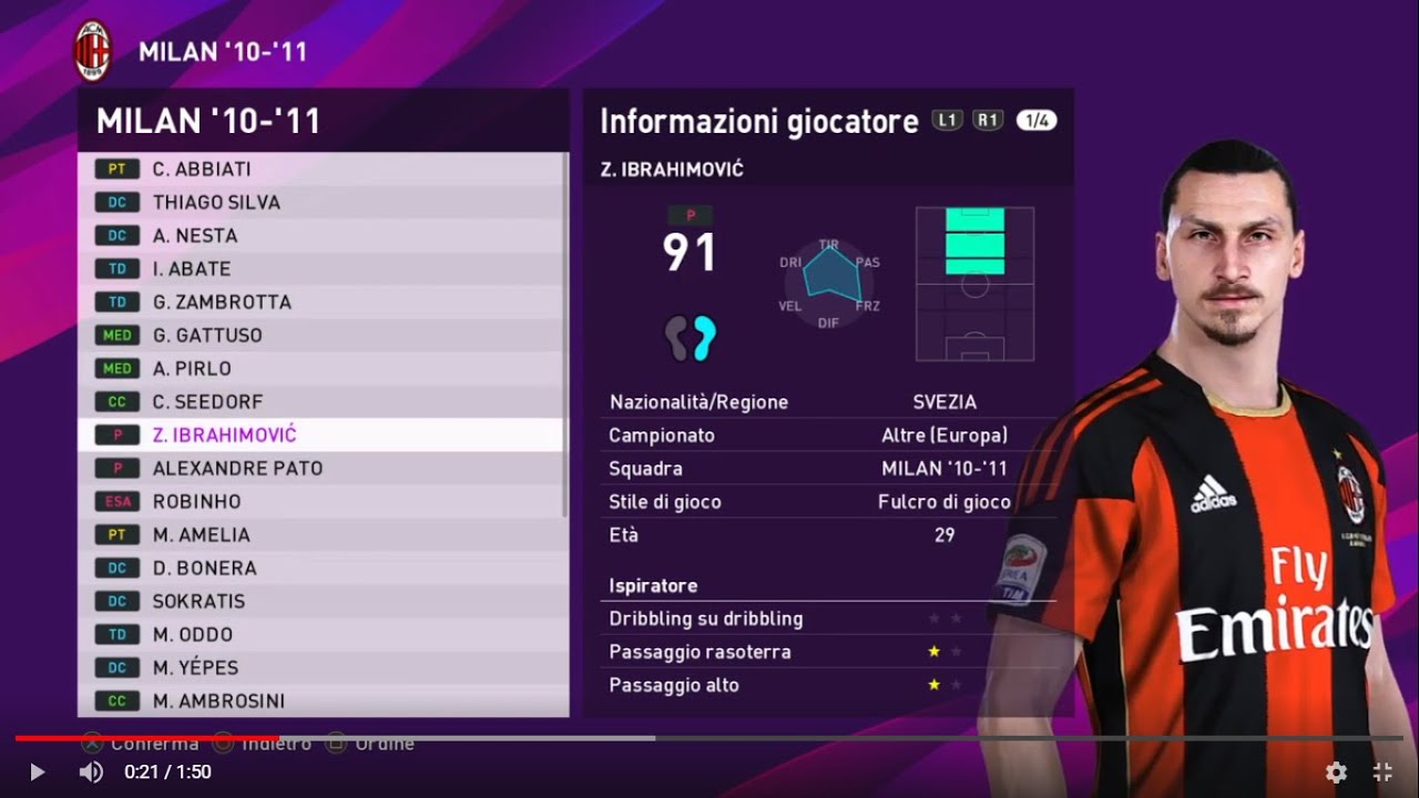 eFootball PES 2020: Milan 2010-2011 (PS4)