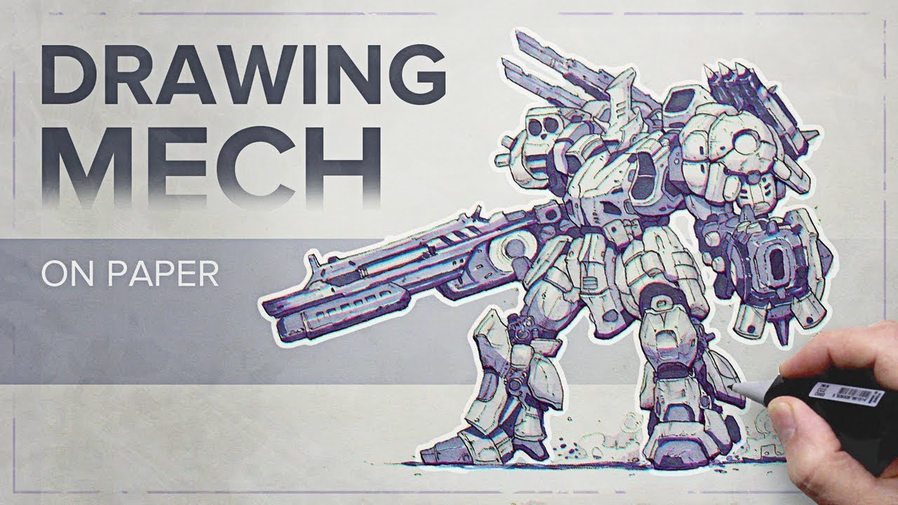 Drawing Battle Mech on Paper | Concept