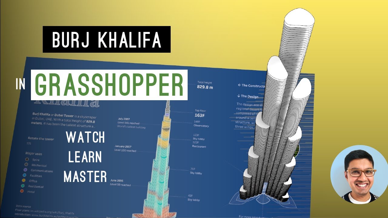Step-by-step Burj Khalifa Grasshopper Tutorial