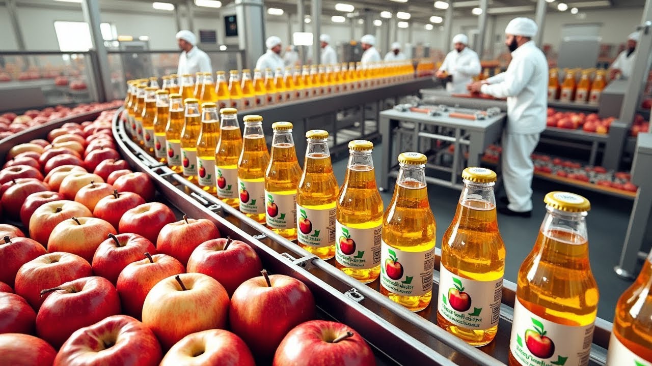 How Industrial Apple Juice is Made 🍎 | How Apple Juice is Produced in Factories