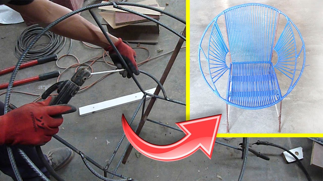 COMO HACER UNA SILLA METALICA FACIL | silla de varillas de construcción
