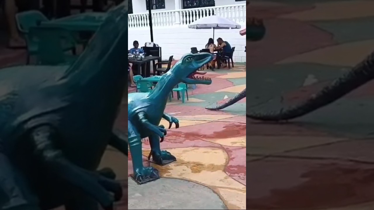 un parque lleno de dinosaurios As&iacute; es el parque yarumo en Colombia