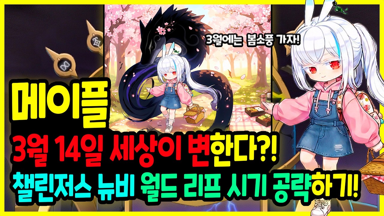 [메이플] 3월 14일에 세상이 변한다📈 겨울방학 뉴비들을 위한☃️ 챌린저스 서버 탈출 시점 (리프) 공략하기🚀 (챌섭 리프 공략)