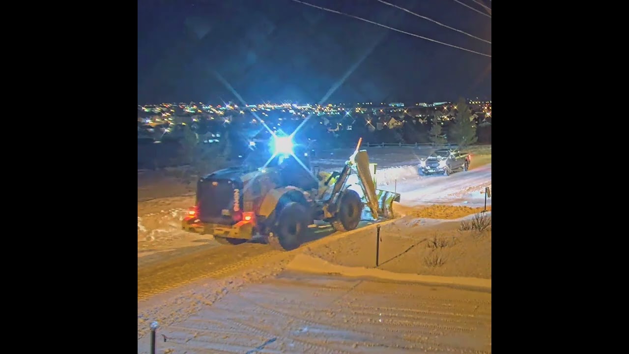 City loader plowing snow at night #shorts