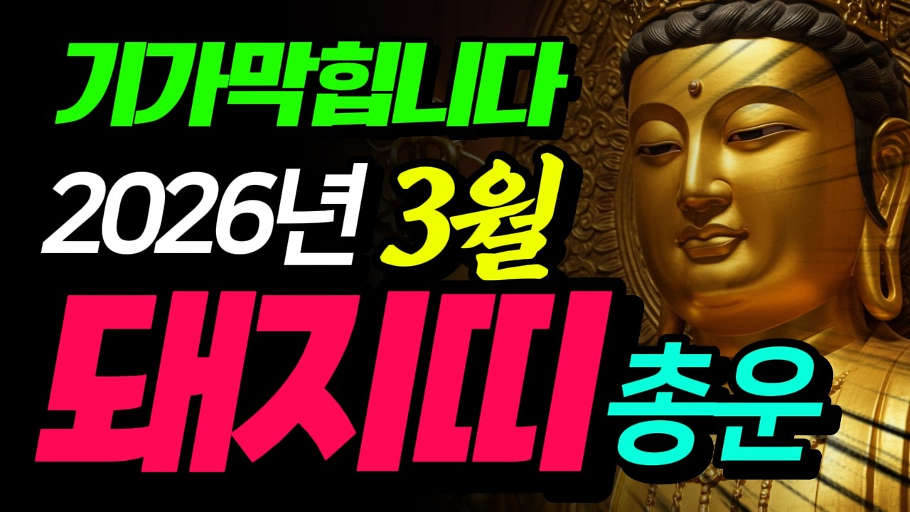 (돼지띠 주목) 26년 3월 힘들어 죽겠는데 다 대박 만날 과정이다?? 일상에서 실천하는 개운 비결