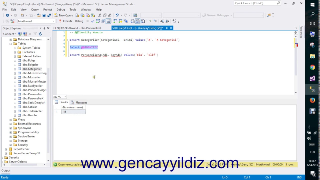 41-) T-SQL @@Identity Komutu
