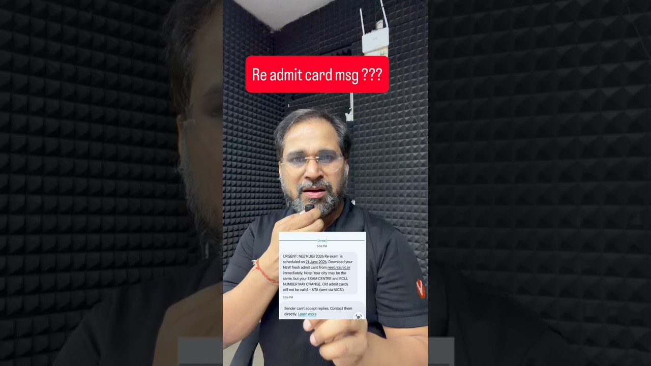 🔥 Re-admit card message ?? 🚨 ReNEET 2026 latest update #reneet2026 #neet #reneetadmitcard