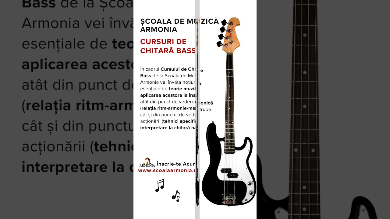 Școala de Muzică Armonia | Prezentare & Beneficii Cursuri de Chitară Bass