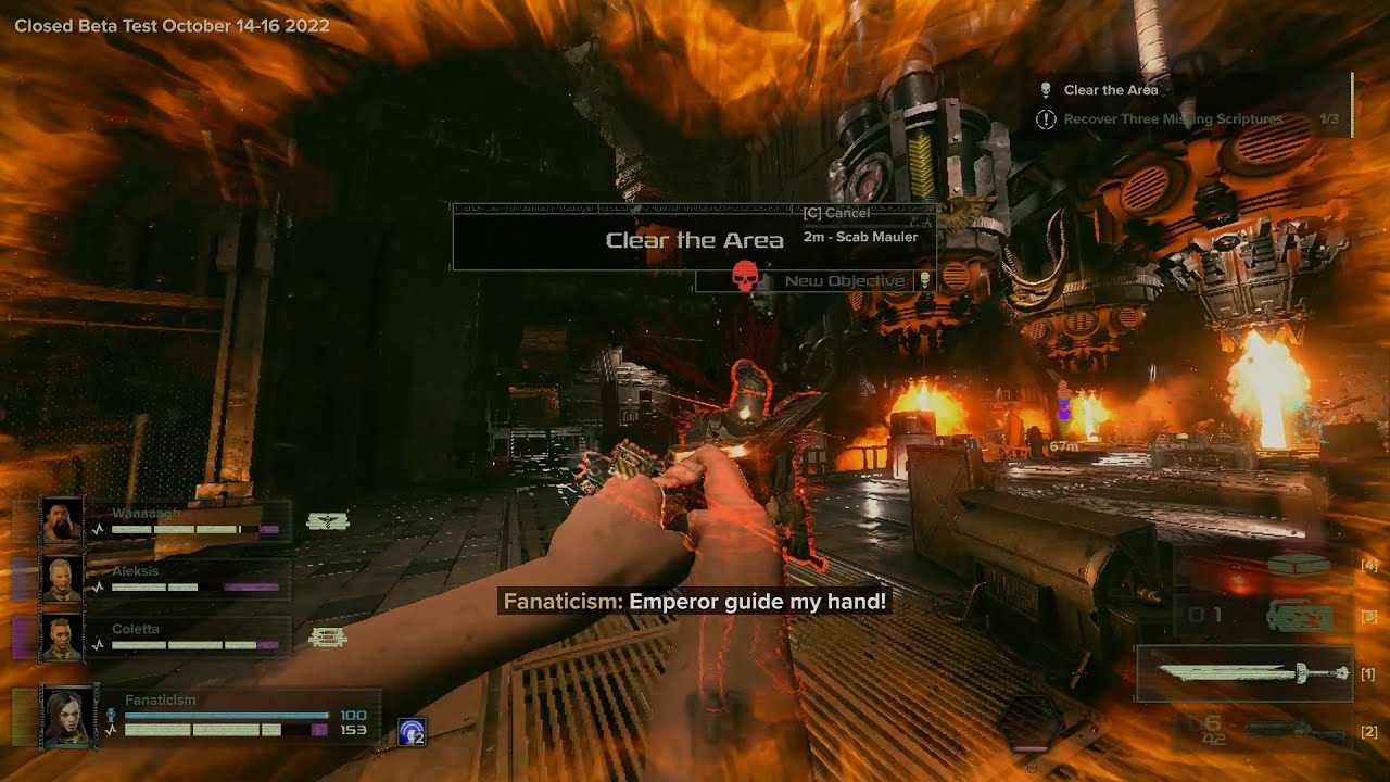 Warhammer 40000 Darktide Closed Beta | Zealot Preacher | Catachan Sword + Combat Shotgun