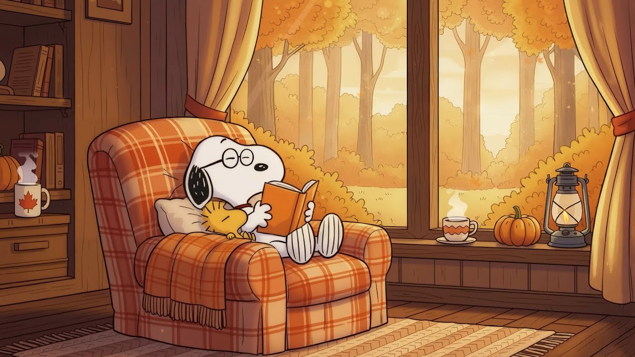 📖 Snoopy’s Autumn Study Season 🍂 Relaxing Lofi Beats for Calm 🍁 Cozy Lofi for a Long Day