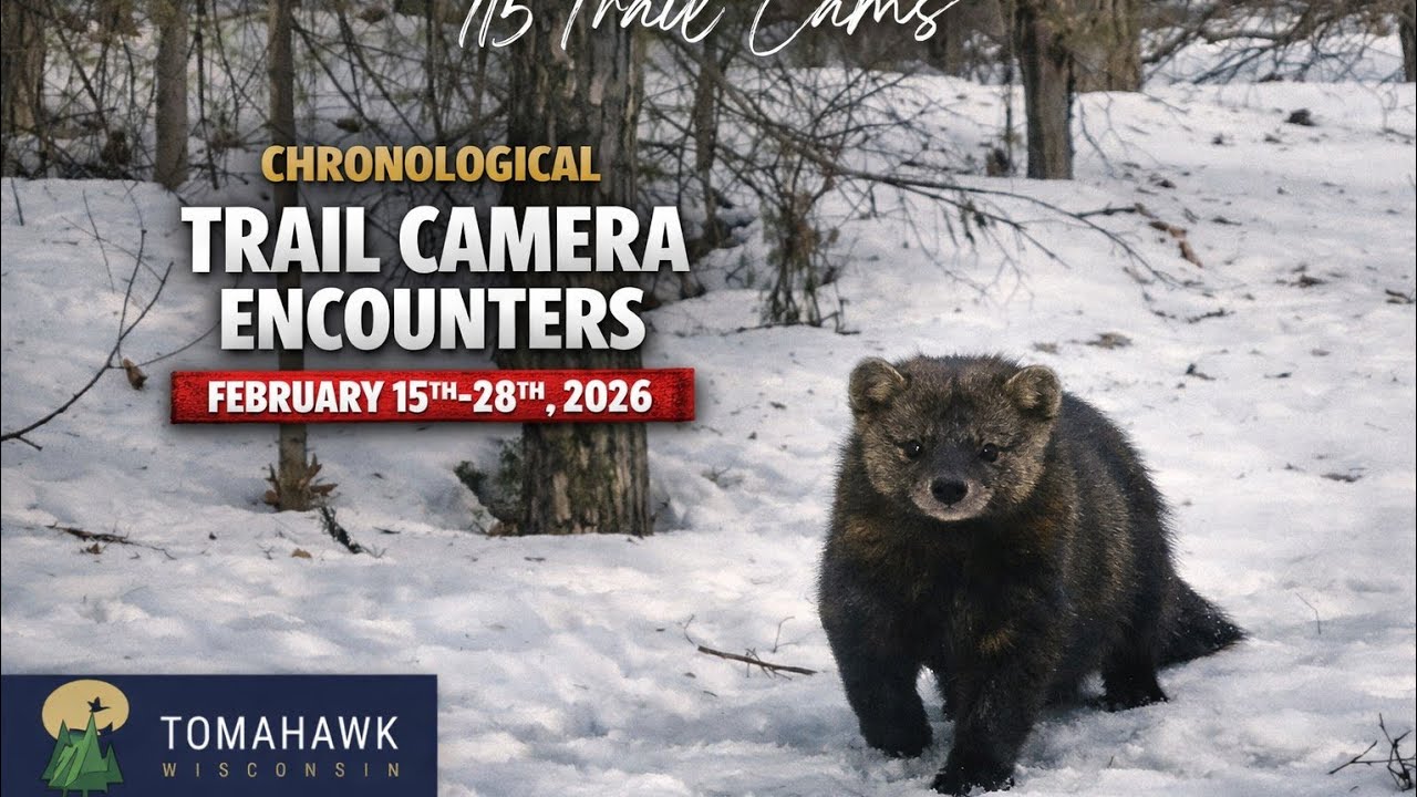 Chronological Trail Camera Encounters February 15th-28th 2026 Tomahawk Wisconsin