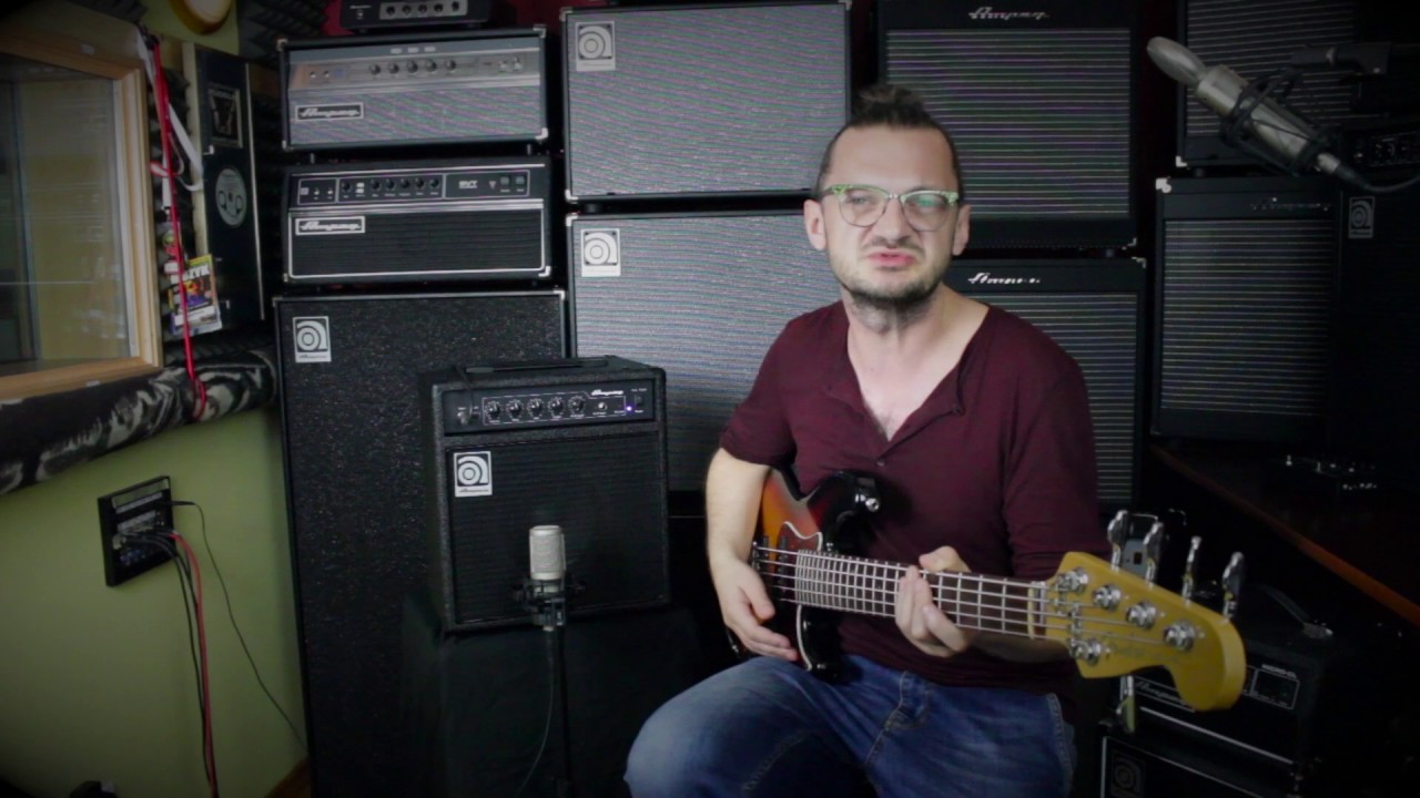 Quentin (Piotr Wojtanowski) sprawdza combo Ampeg BA 108