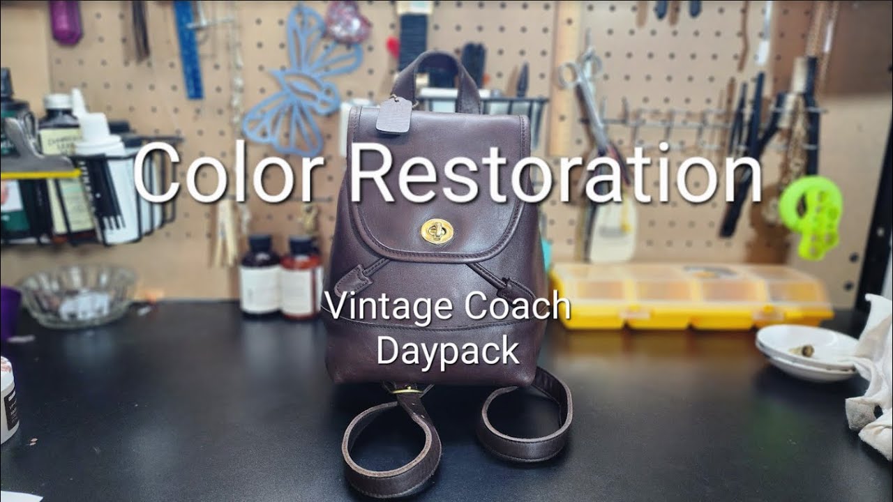 Leather Color Restoration of a Vintage Coach Daypack with Debi the Restorer