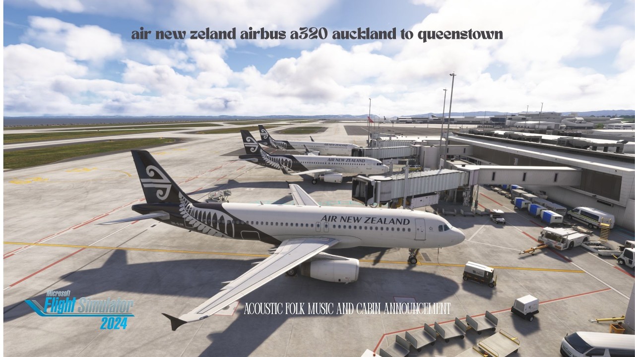 air new Zealand airbus a320 Auckland to Queenstown Acoustic Folk Music
