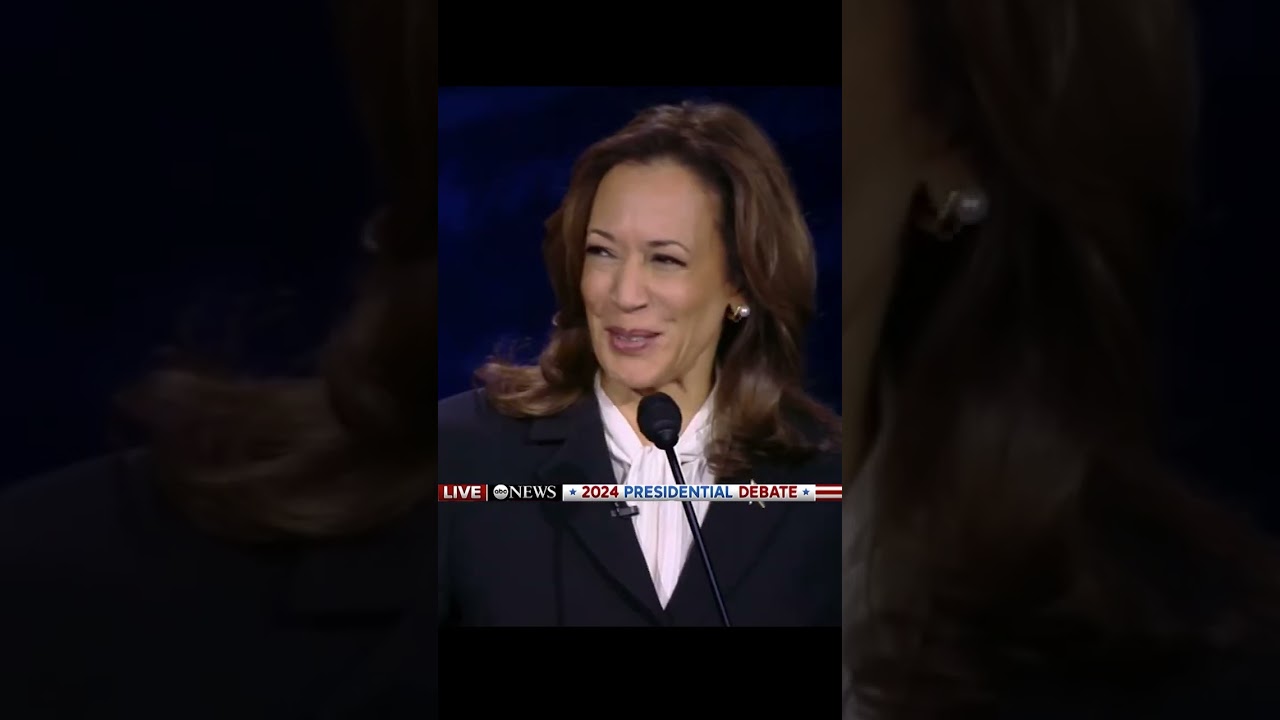 Kamala Harris reacts to Donald Trump