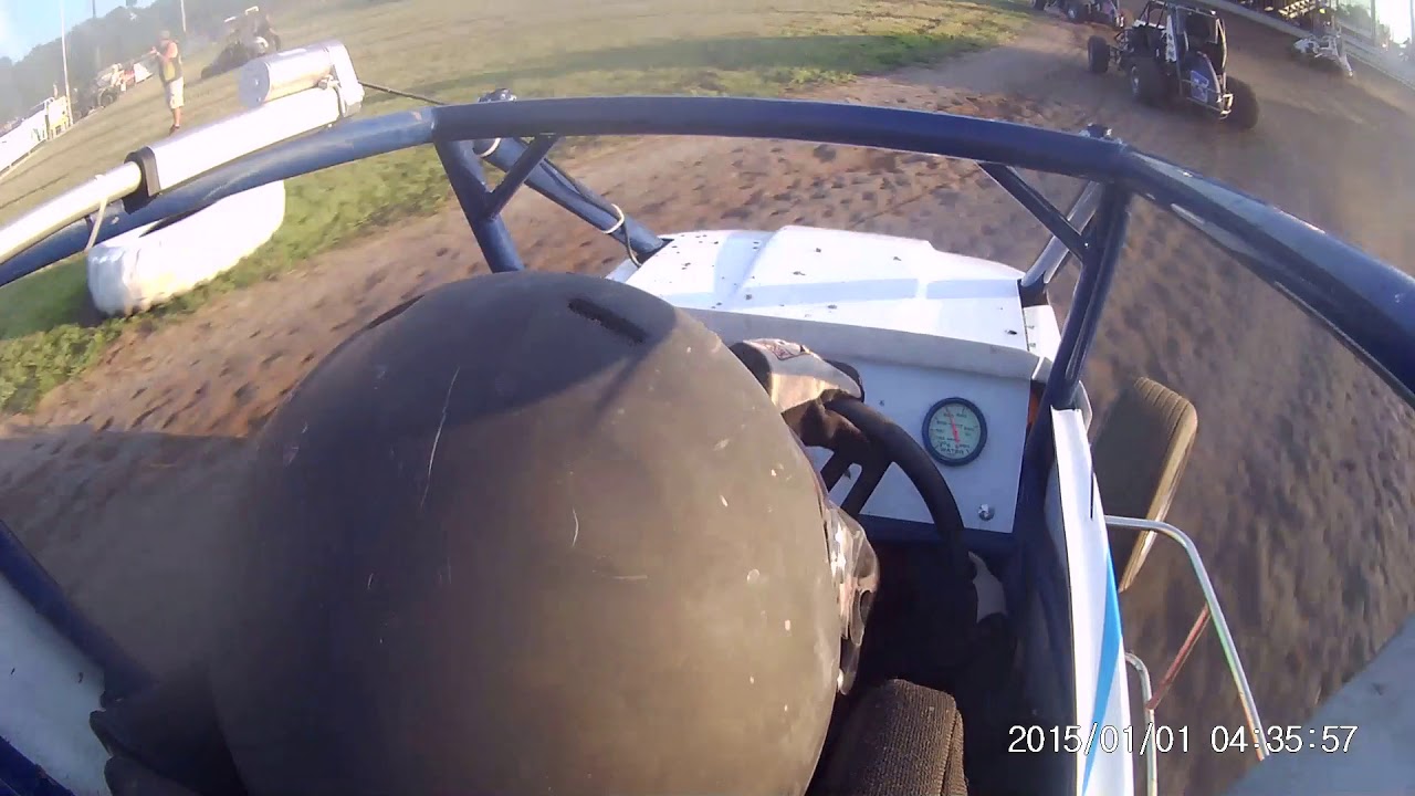 600cc Micro Sprint Car On Board With Crash