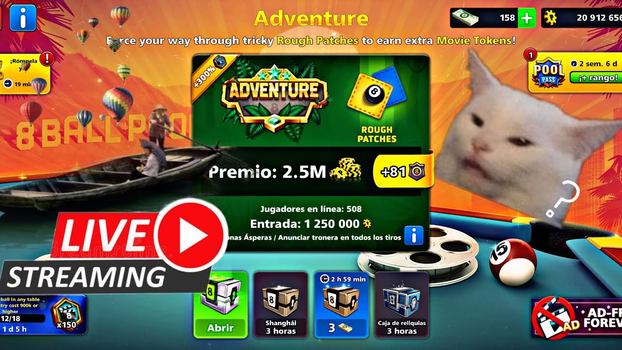 8 ball pool en vivo Evento Nueve Adventure #live #livestream #8bp #8ballpool #ball #pool