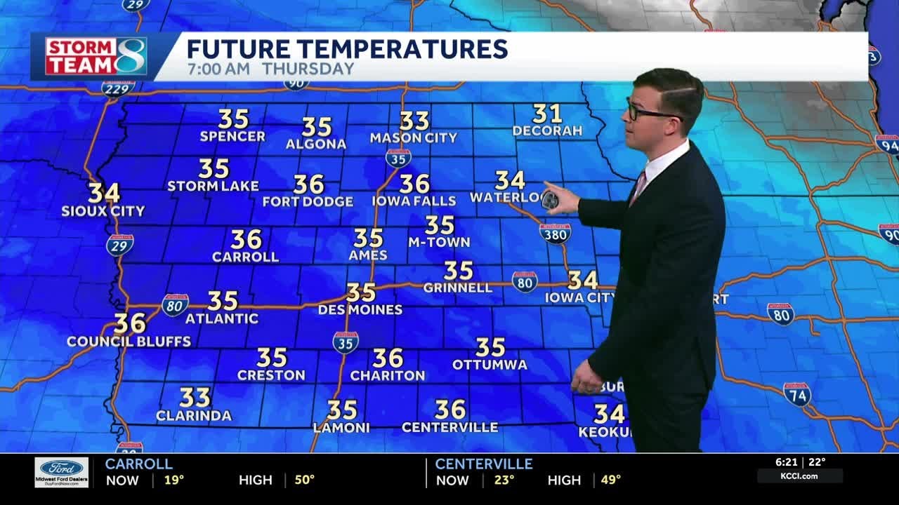 Iowa weather: Unseasonably warm weather sticks around with minor wintry mix chances tomorrow morning