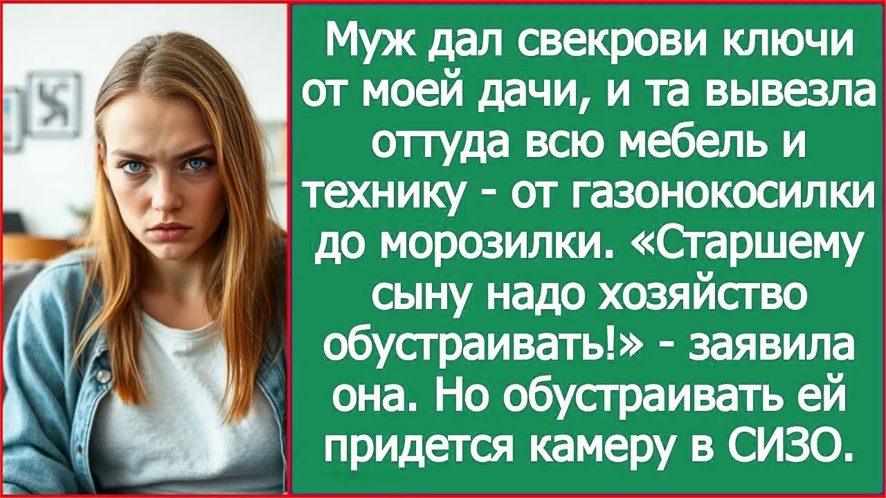 Свекровь вывезла с моей дачи всю мебель и технику «Старшему сыну надо хозяйство обустраивать!»