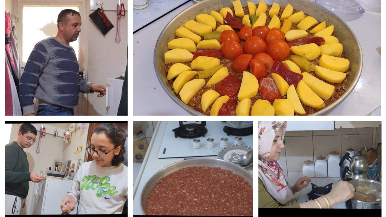İFTAR YEMEĞİMİZİ HAZIRLAYALIM❤️TEPSİ KEBABI MERCİMEK ÇORBASI PİLAV♥️ ERZAKLARI YERLEŞTİRDİK ❤️