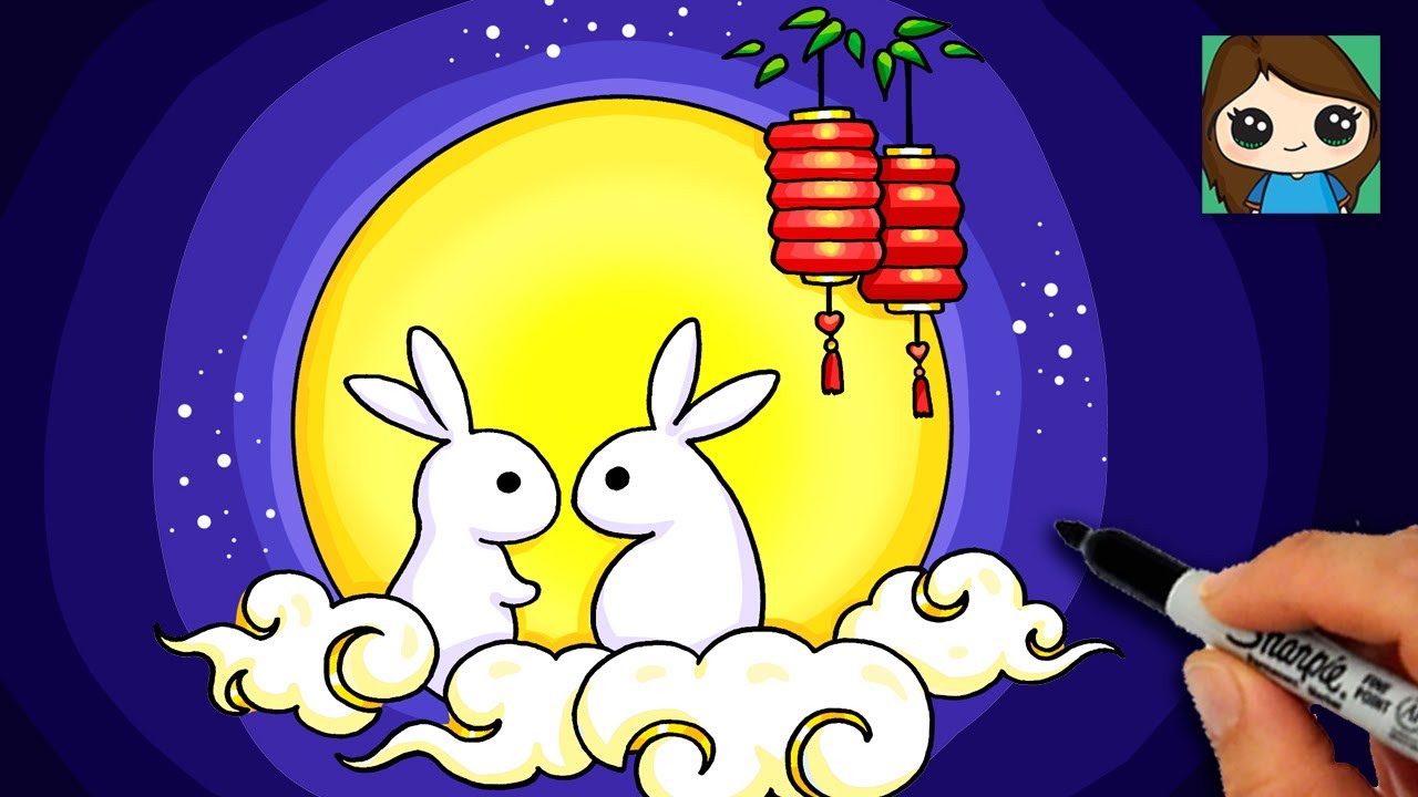 How to Draw Moon Festival 🌕🏮Mid-Autumn Festival Art Scenery
