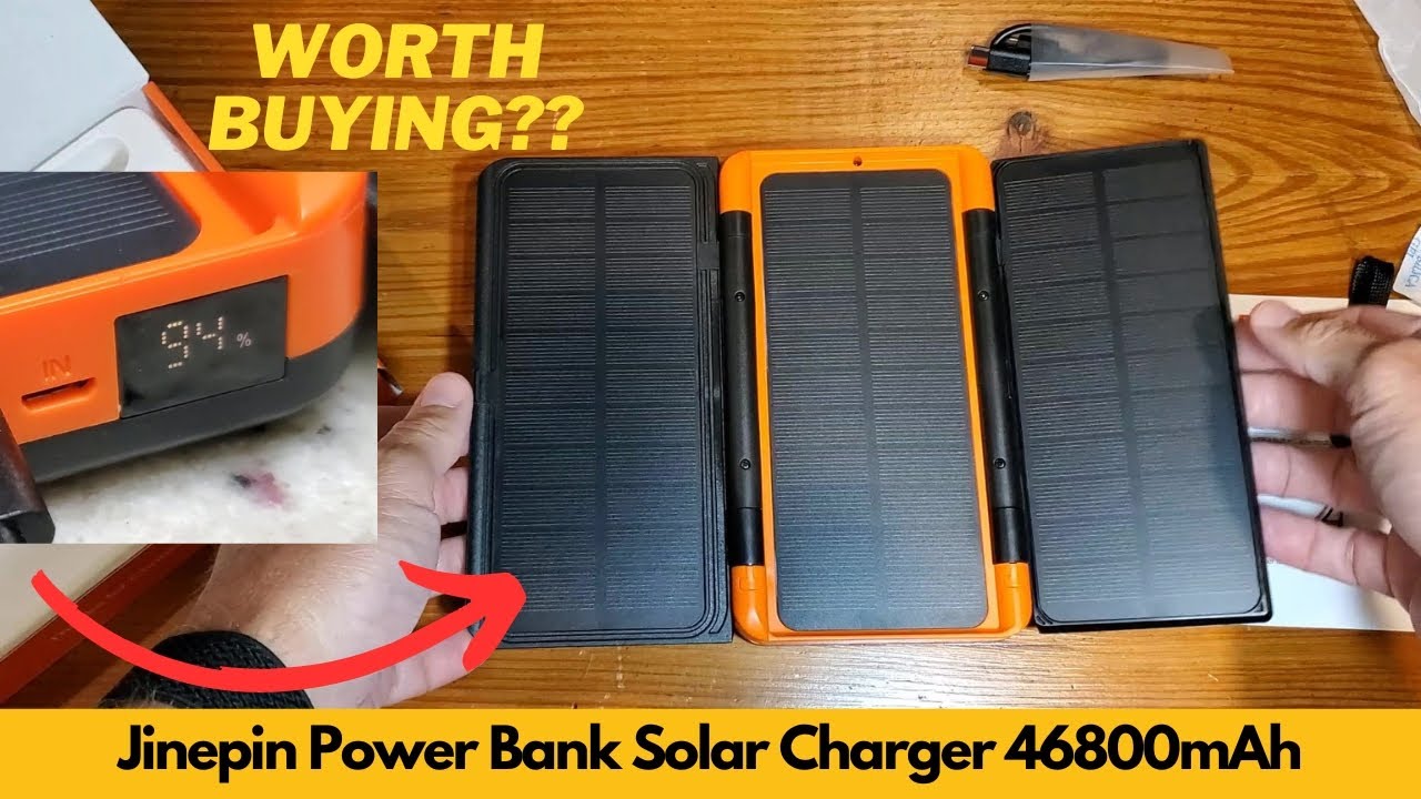 Jinepin Power Bank Solar Charger 46800mAh Built in 4 Cables 3 Foldable Solar Panels | Worth Buying?