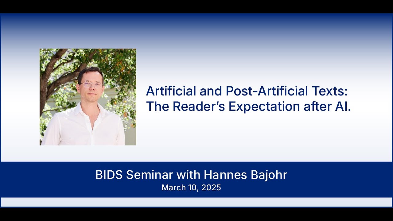 Seminar with Hannes Bajohr 