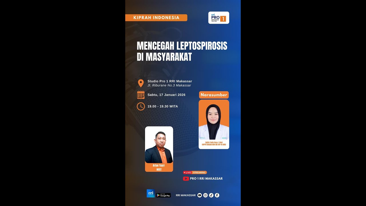 Mencegah LEPTOSPIROSIS di  Masyarakat  - Sabtu, 17 Januari 2026