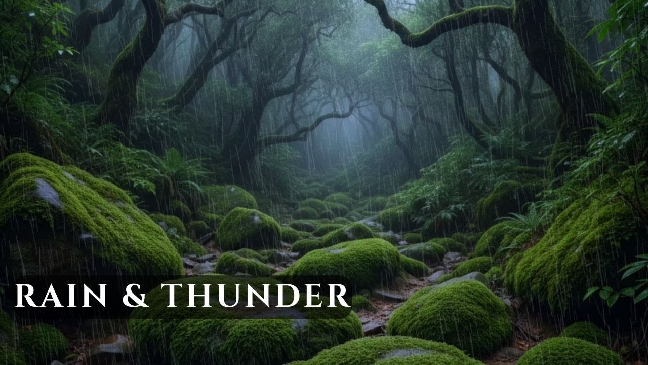 Heavy Forest Rain & Powerful Thunder • Dark Storm Ambience