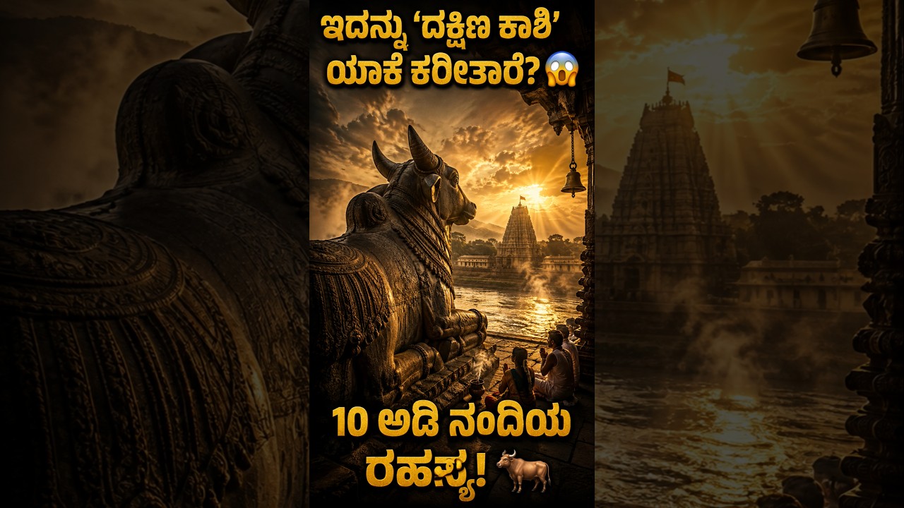 Kuravatti Sri Basaveshwara Temple 🙏 | The amazing monolithic Nandi of South Kashi 🐂🔱 #shorts #kannadashorts