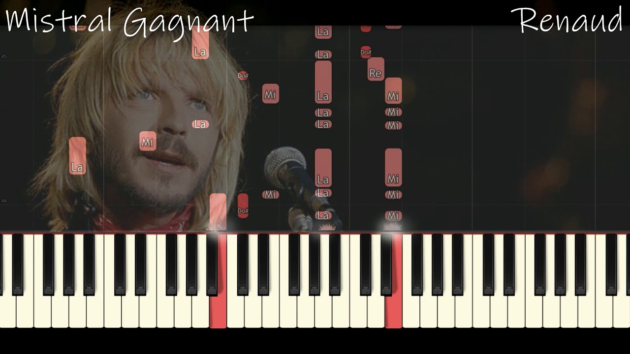 Mistral gagnant -- Renaud -- Piano tutorial