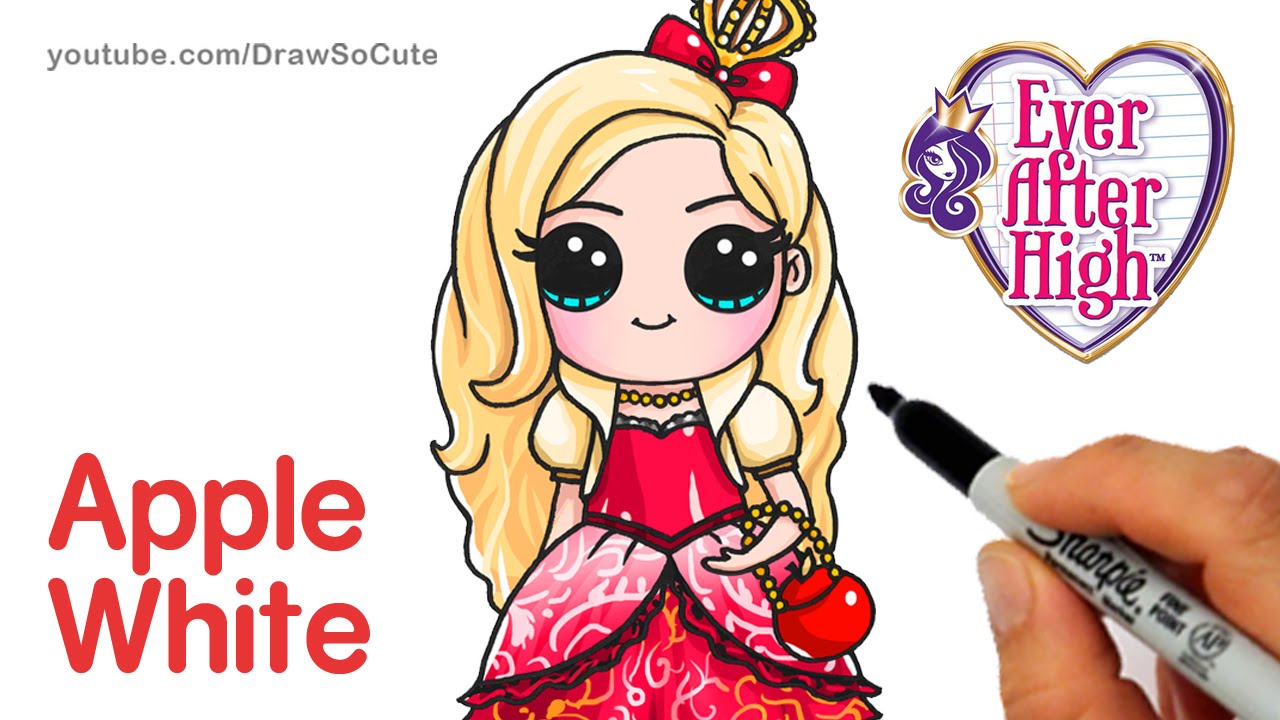 How to Draw Apple White step by step Chibi - Ever After High