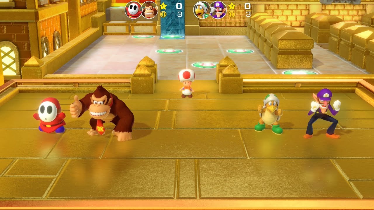 Super Mario Party Partner Party #968 Tantalizing Tower Toys Shy Guy & DK vs Hammer Bro & Waluigi
