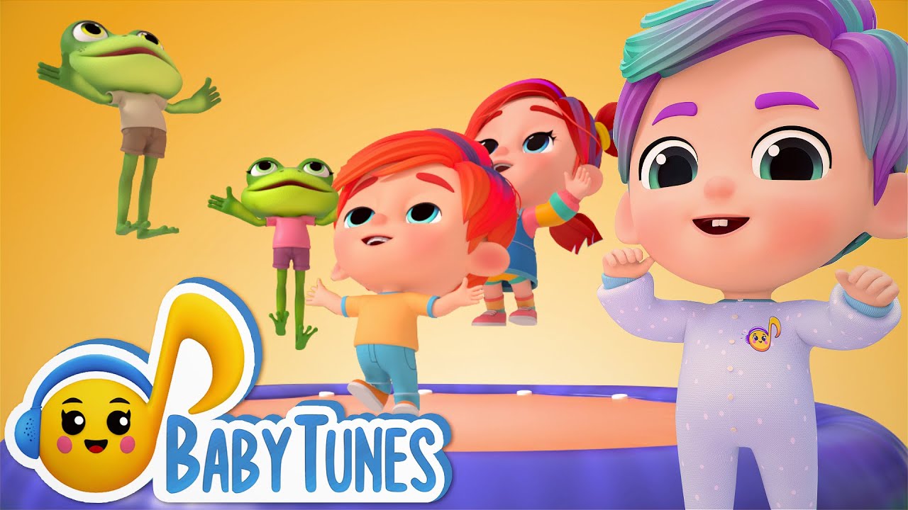 Five Little Frogs Jumping on the Bed | @BabyTunesKids Nursery Rhymes & Kids Songs