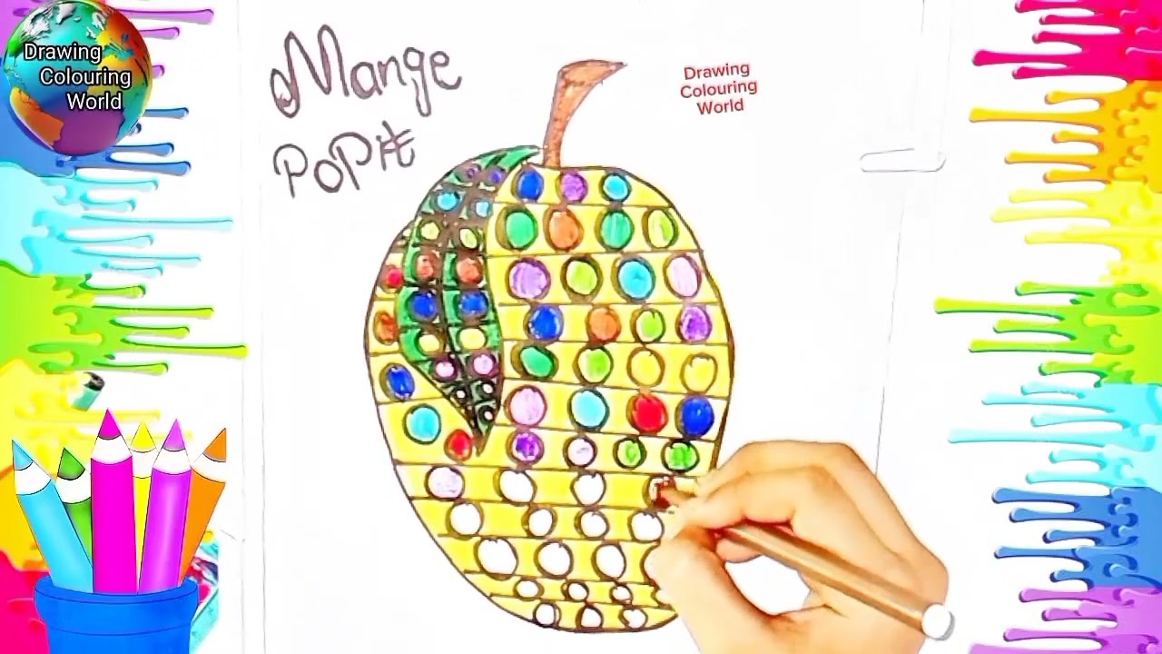 How to draw fruit mango and banana🍌🍌🍌 popit drawing|super easy drawings for kid&toddlers