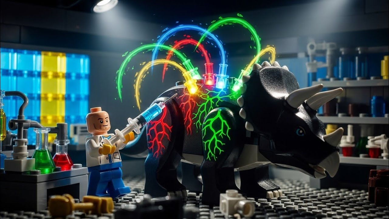 BLACK LEGO TRICERATOPS MUTATION 🦖 | Crazy Experiment Turns LEGO City Into Chaos. #lego 