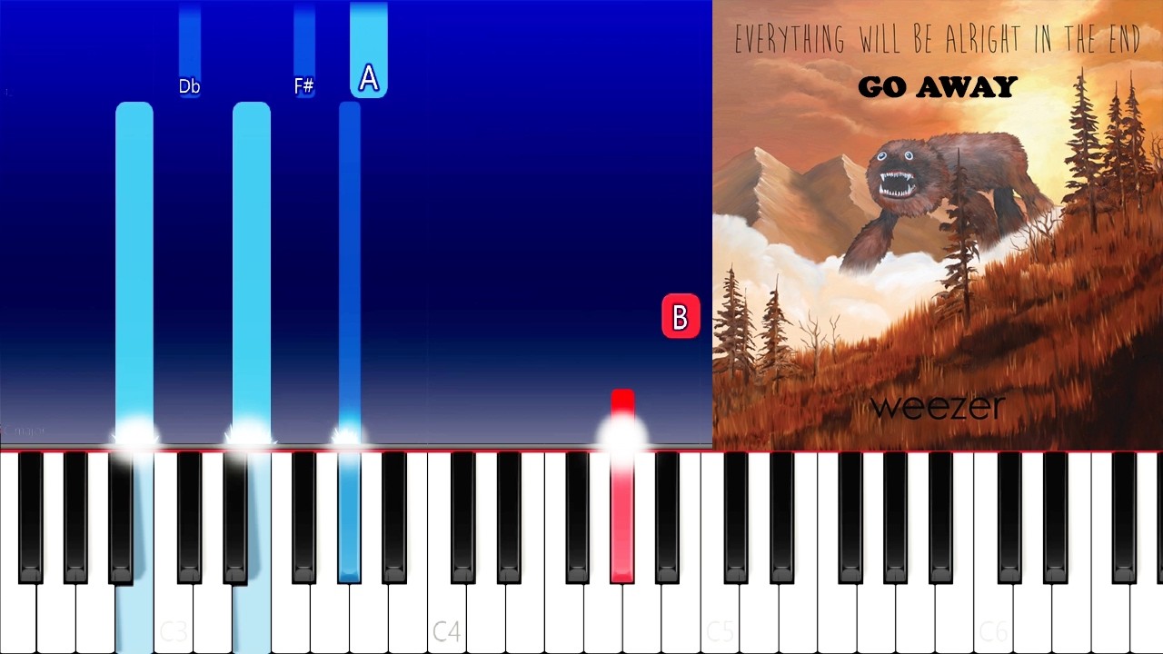 Weezer, Best Coast - Go Away (Piano Tutorial)