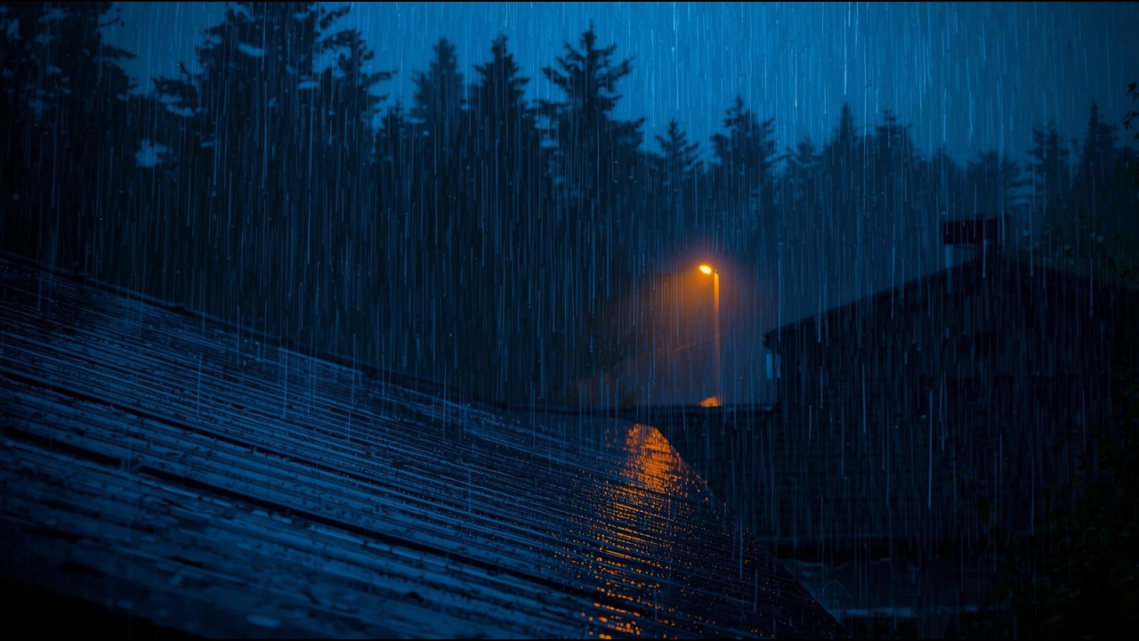 Sleep Well Instantly with Torrential Rain & Powerful Thunder on a Tin Roof of a Deserted Cabin #726