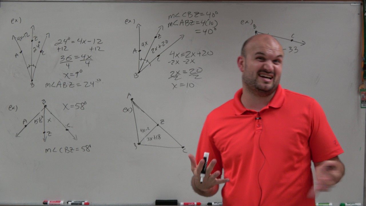Master finding the missing angle when given an angle bisector