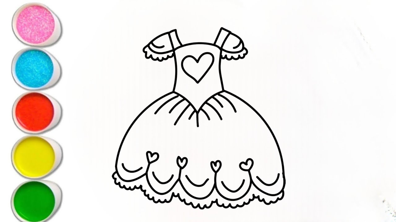Cute Princess Dress Drawing, Painting & Coloring For Kids and Toddlers_ Kids Art