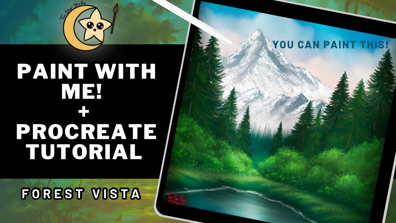 !Procreate Painting tutorial + Paint With Me || Forest Vista