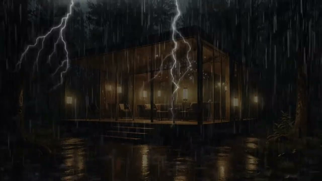 Rain Falling on a Glass Cabin Window | Ultimate Sleep Ambience & Relaxation