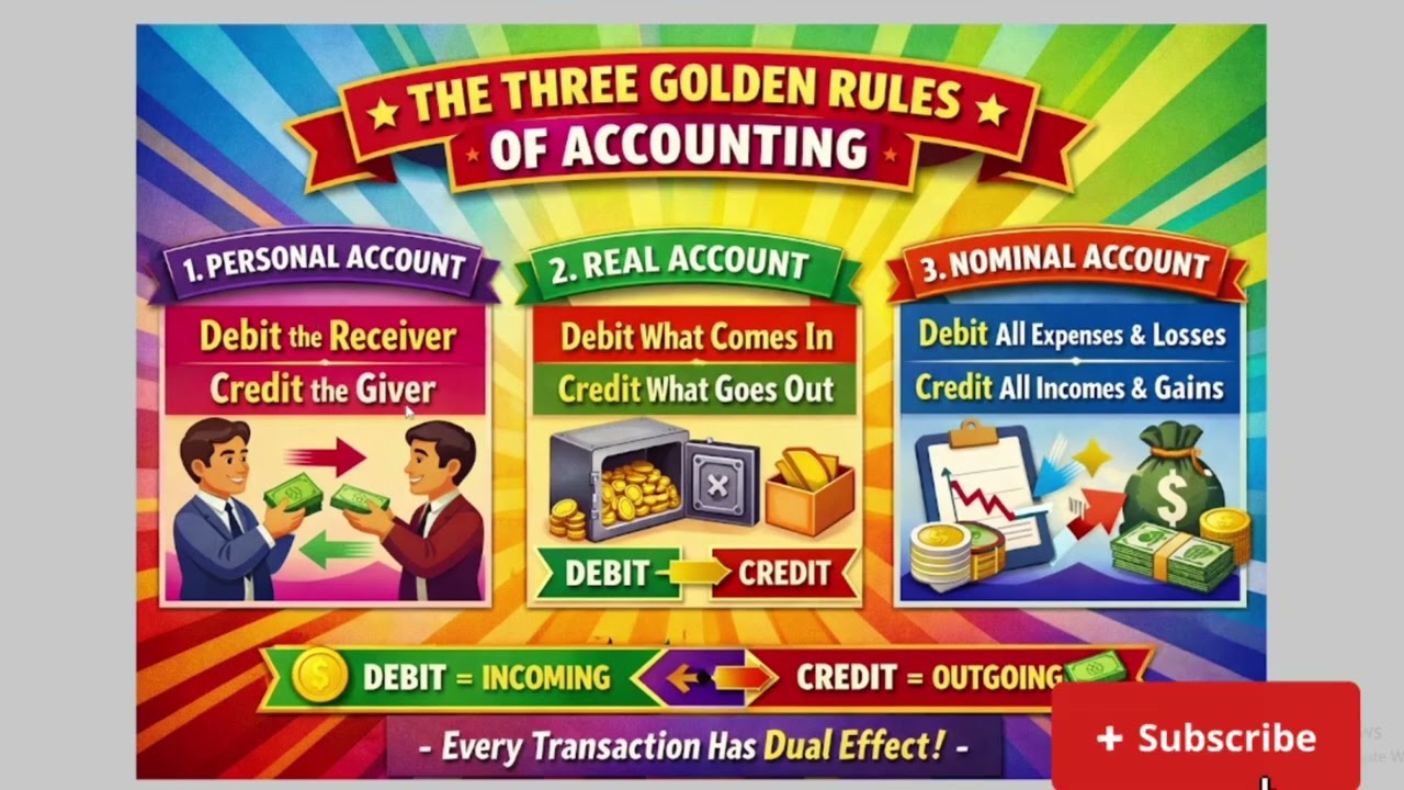 Golden rules of accounting #golden rule #accounting