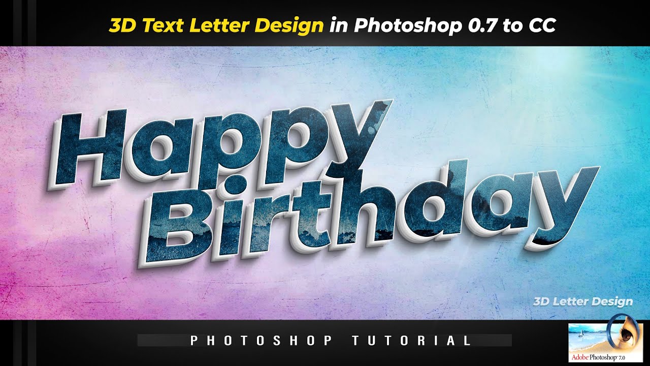 How to Make 3D Text Latter Happy Birthday | Photoshop Tutorial , my studio 99