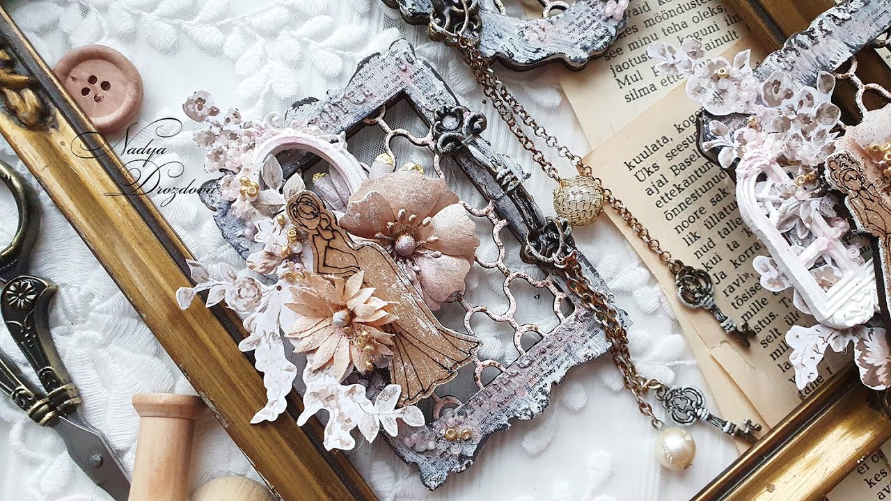 Shabby chic ATC with Juie Nutting Dolls for Prima marketing