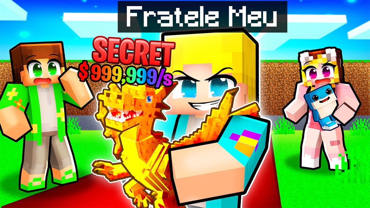 Imi AJUT *FRATELE* cu BRAINROT-uri OP si LUCK MAXIM pe Minecraft...