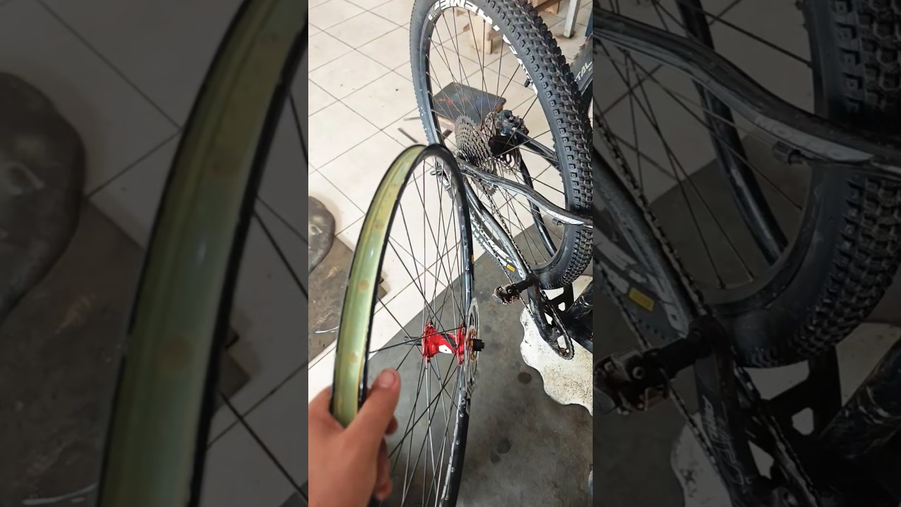 what a tubeless tire looks like after use! #mtb #cycling #bike #mountainha #pedal #bike #viral