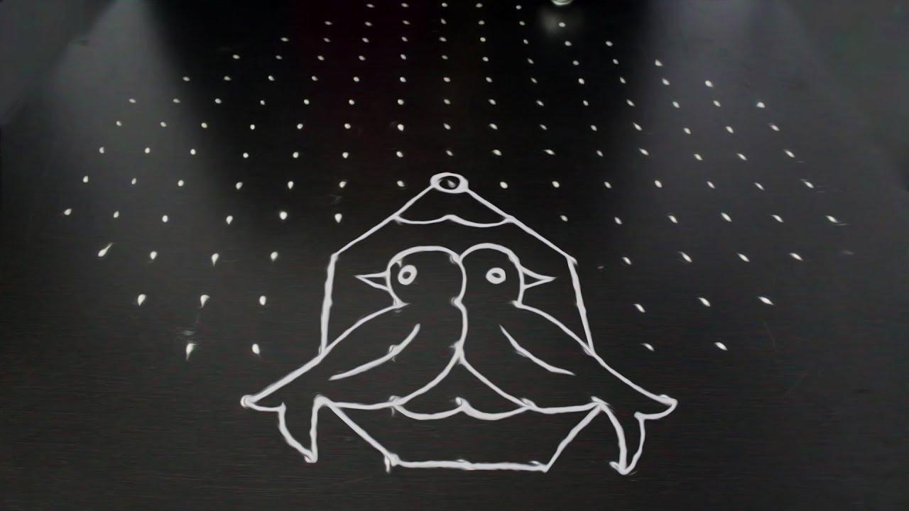 Easy Parrots Rangoli Designs With 15X5 Dots Step By Step Telugu Muggulu Design
